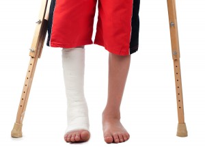 Dítě se zlomenou nohou. domácí péče, Brno
